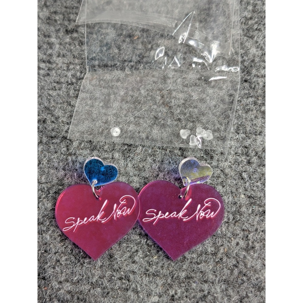 Speak Now Taylor Swift Inspired Heart Shaped Earrings Pink Color Change‎ Swifty